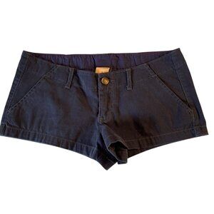 Vintage Hollister Low-Rise Chino Shorts - Navy Blue SZ 7 Y2K Short Shorts